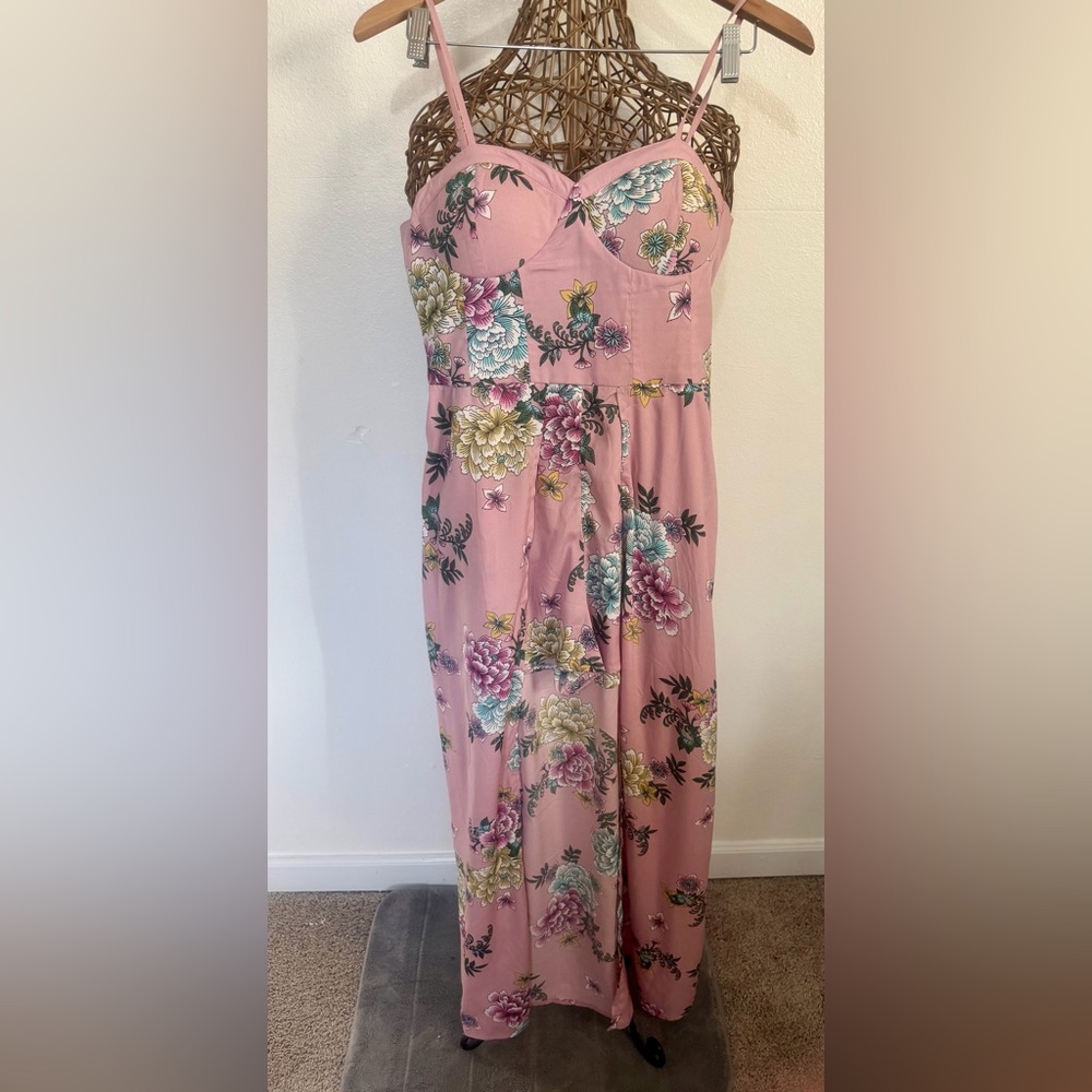 Band of Gypsies Floral Pink Maxi Dress